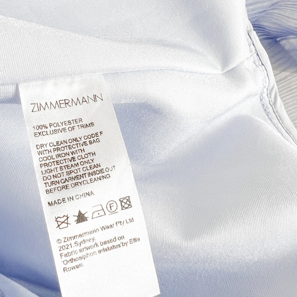 Zimmermann Lovestruck Cropped Ruffle Bodice Top Blouse in Periwinkle - Picture 12 of 16